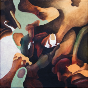 "Långt ner II", olja på duk, 1993, 30 x 30 cm