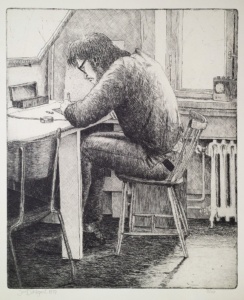 "Öivind", linjeetsning, 1979, 35 x 30 cm, upplaga: 30 ex.