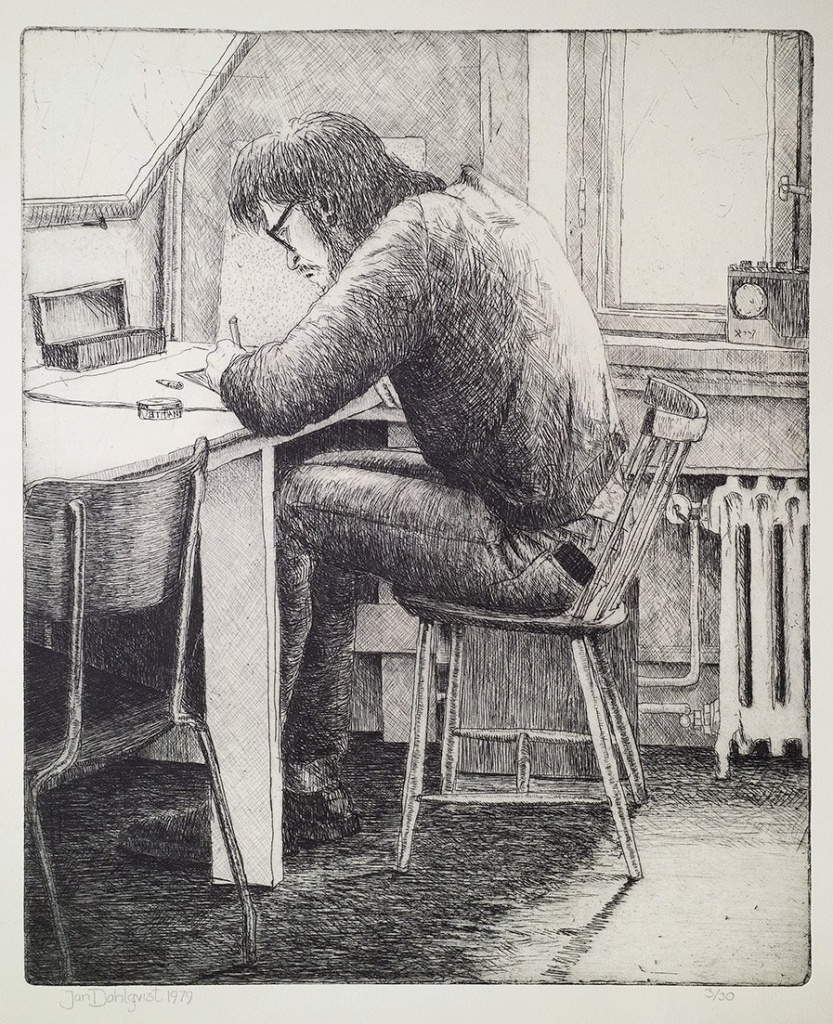 "Öivind", linjeetsning, 1979, 35 x 30 cm, upplaga: 30 ex.