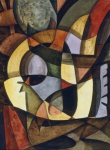 "Till skogs", akvarell, färgpenna,1994, 34 x 25 cm.