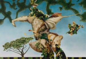 "Dirigent", akvarell, airbrush, färgpenna, 2009, 52 x 75 cm.