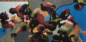 "Springdans", akvarell, gouache, färgpenna, 2011, 25,4 x 51,4 cm.