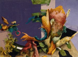 "Växtlighet", profan ikon, akvarell, gouache, färgpenna, 2002, 14 x 20 cm