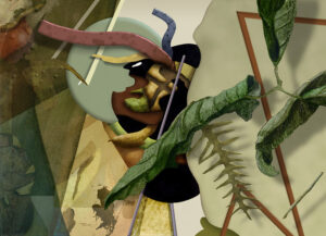 "Bakom masken", digigrafi, 2002, 34,5 x 25 cm, 75 ex. © Jan Peter Dahlqvist, 2024