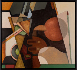 "Entré", Jan Peter Dahlqvist, oljemålning på duk, 38 x 42 cm, 2022.