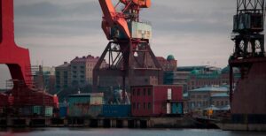 "Kranar Göteborgs Hamn", fotografi, © Jan Peter Dahlqvist, 2024