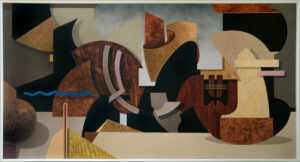 "Lekplats", olja på masonit, 122 x 244 cm, 1994. "Playground", oilpainting, 1994