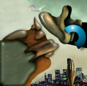 "Utanför staden", digigrafi, 2000, 20 x 20 cm, 75 ex. © Jan Peter Dahlqvist, 2024