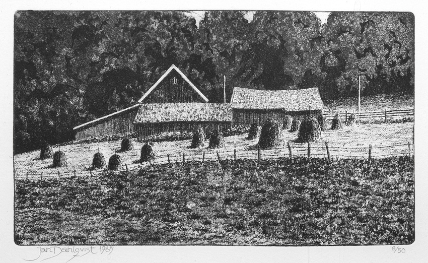 "Demonskog", etsning, 1985, 12 x 20 cm