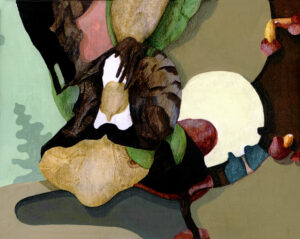 ”Erbjudande” profan ikonmålning, 2003, 17 x 13 cm ca. Akvarell, gouache, färgpenna, vax på kritgrunderad plywood