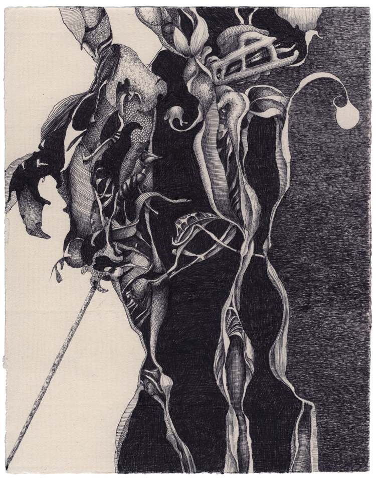 "Ett par", teckning, kulspetspenna, pigmentbläck, 2016, 24,5 x 19,2 cm