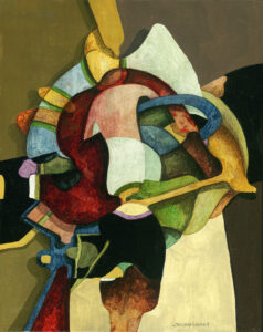 ”Gestalten” profan ikonmålning, 2001, 18 x 12 cm. Akvarell, gouache, färgpenna, vax på kritgrunderad plywood