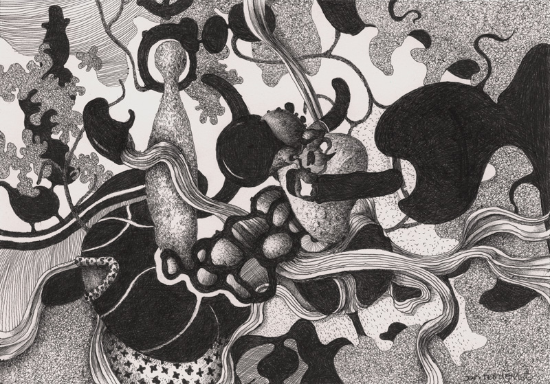 "Hungrig", teckning, 2015, 14,8 x 21 cm