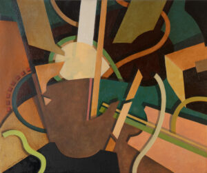 "Inriktning", olja på duk, 2022, 37 x 44 cm.