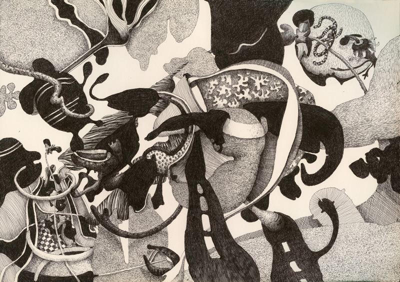 "Intriger", teckning, 21 x 29,7 cm, 2016