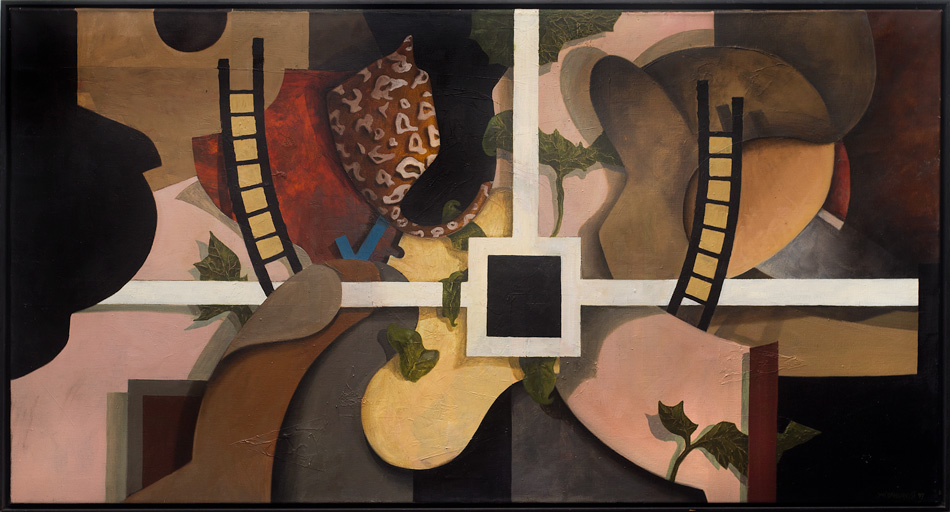 "Jakobs stegar", olja på duk, 1997, 150 x 80 cm.