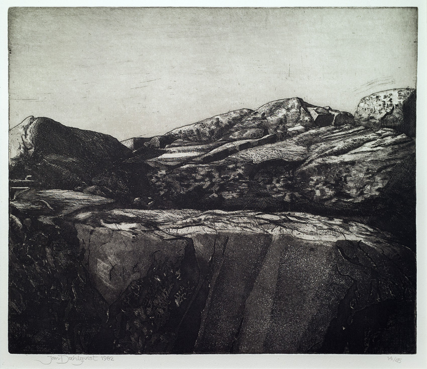 "Klippor", etsning, 1982, 29,7 x 35 cm, 45 ex.