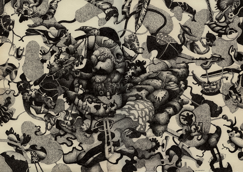 "Kryller-Myller", teckning, 2013, 29,5 x 43 cm