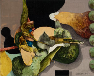 "Lost Rider, profan ikonmålning, 2002, 15,7 x 12,5 cm. Akvarell, vinylfärg, färgpenna, vax, på kritgrunderad plywood, polerad