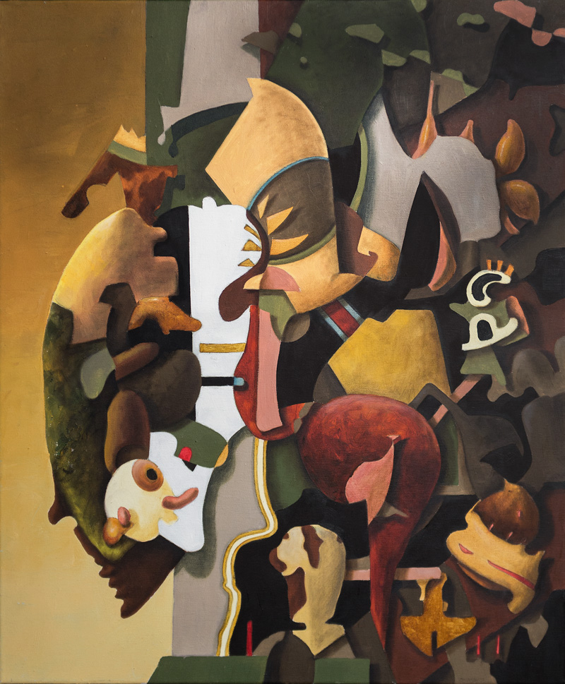 "Myller", ola på duk, 100 x 75 cm ca, 1995