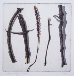 "Skri", färgetsning, 1986, 14 x 14 cm, 40 ex.