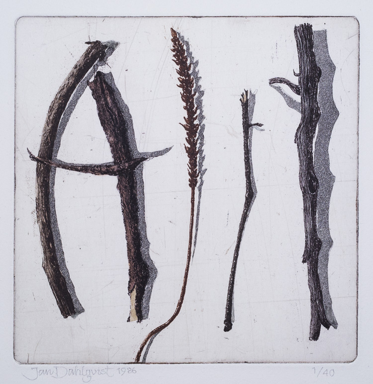 "Skri", färgetsning, 1986, 14 x 14 cm, 40 ex.