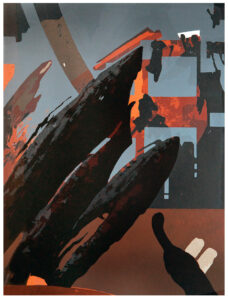 "Skymning", serigrafi, 1991, 38 x 29,5 cm