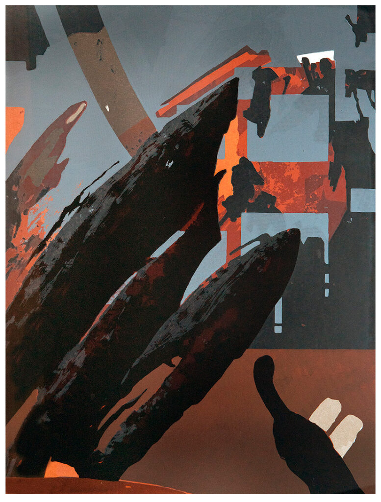 "Skymning", serigrafi, 1991, 38 x 29,5 cm