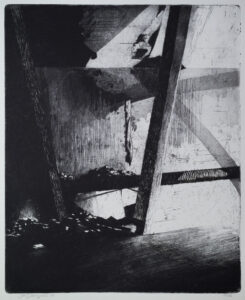 "Vindsljus", etsning, 1981, 37,5 x 30,5 cm, 50 ex.
