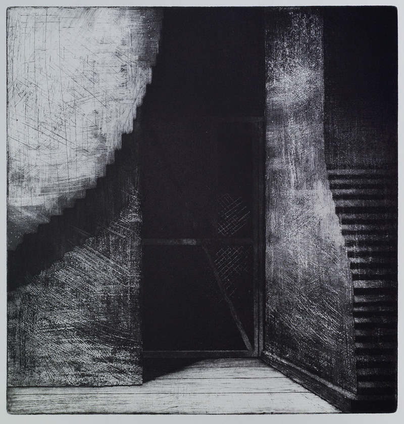 "Vindsljus II", etsning, 1986, 33 x 32 cm